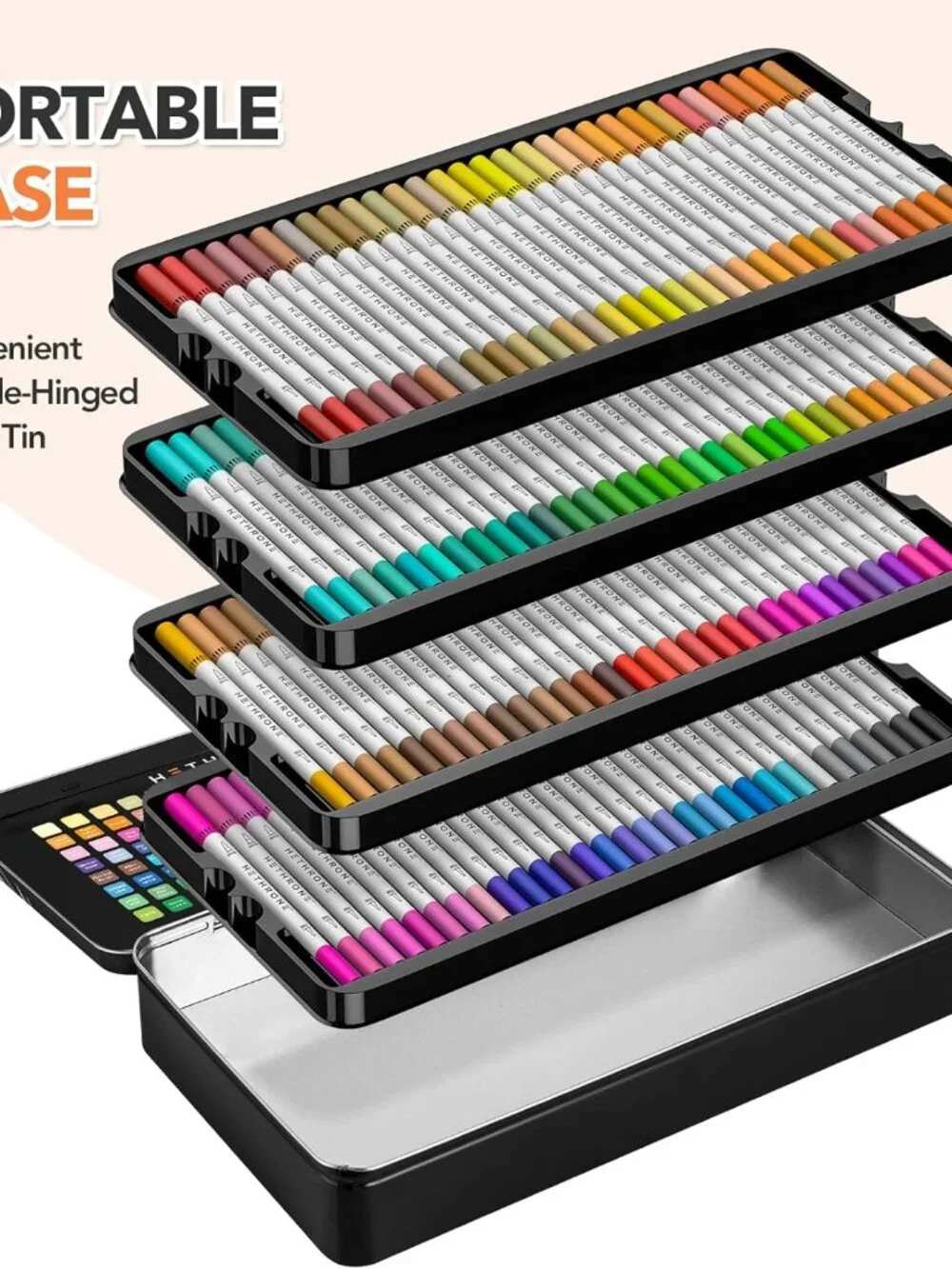 NEW 120 Colors Art Supplies Brush Markers Pens for Adult Coloring Books School D